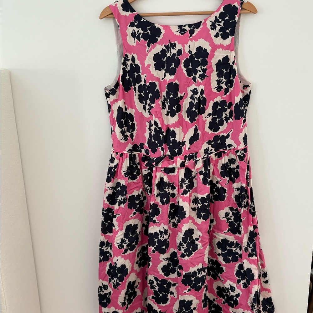 Tall Boden Pink and navy/black Floral Casual Dress